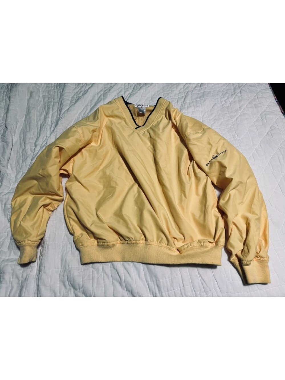Raes Creek Yellow Windbreaker Pullover With Elastic Cuffs & Hem XL